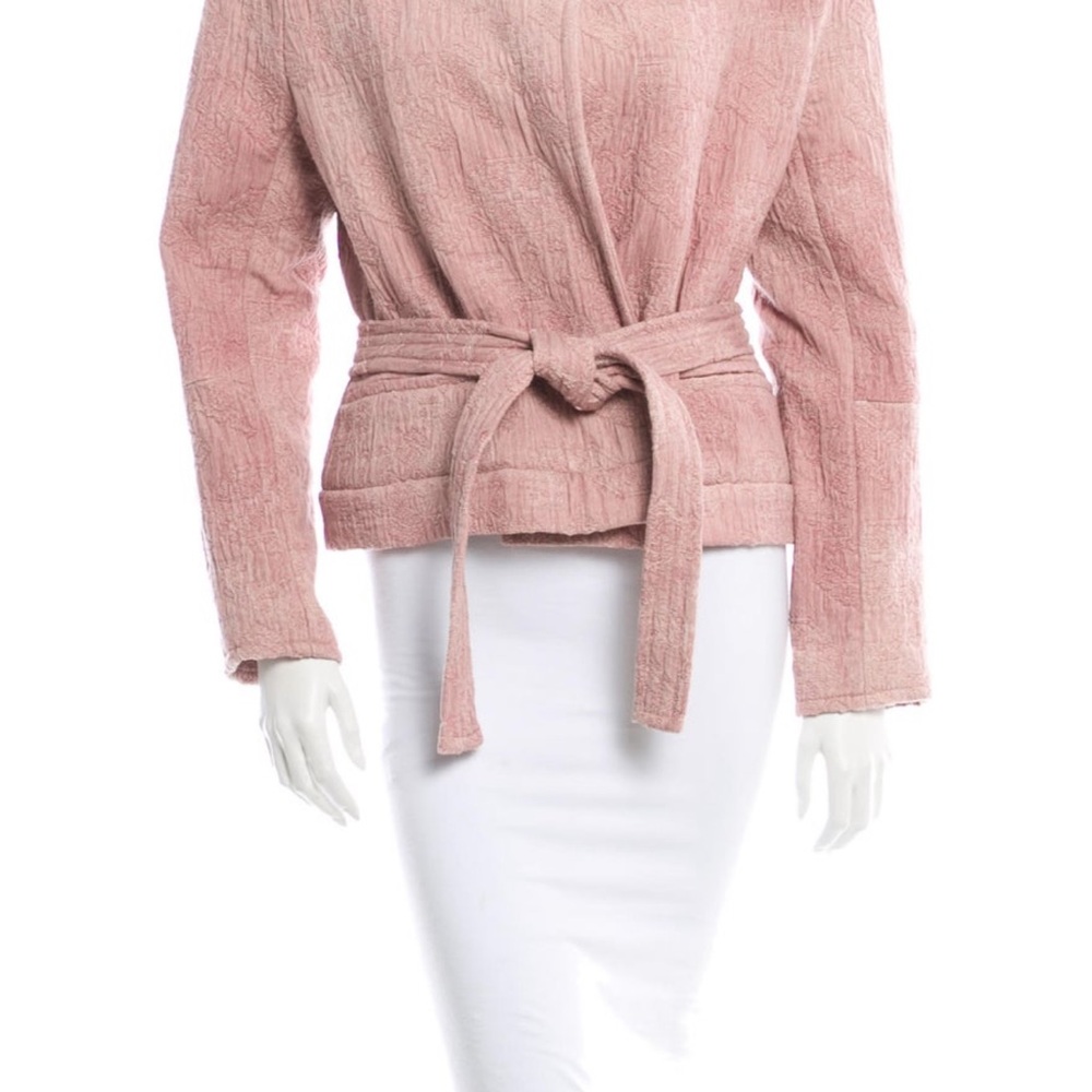 IRO Textured Pink Belted Blazer
